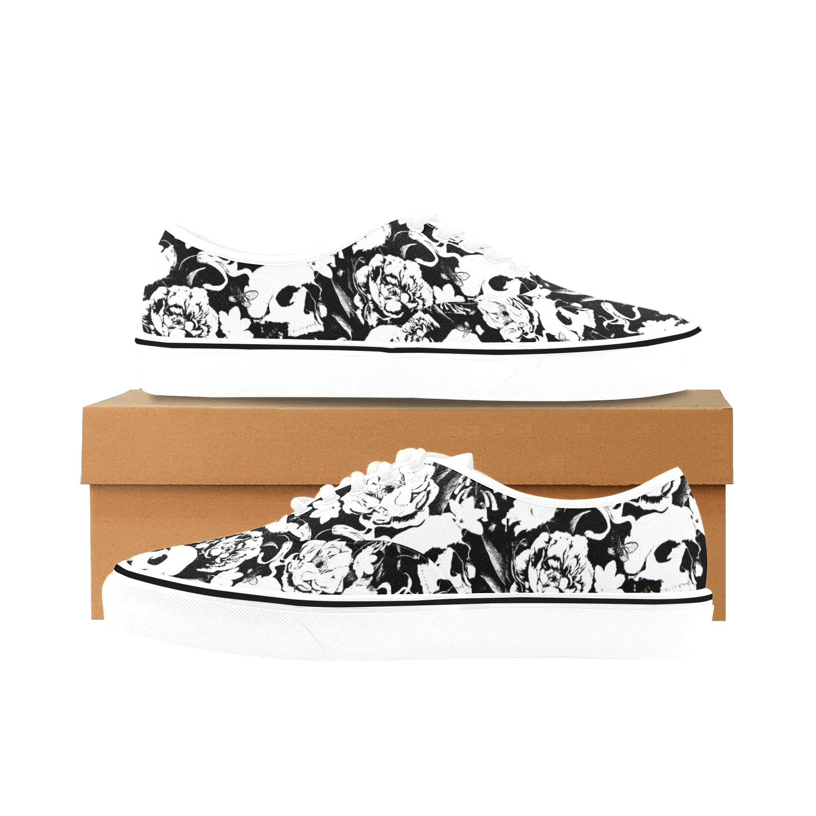 Skull Garden, Women's Classic Canvas Low Top Sneakers