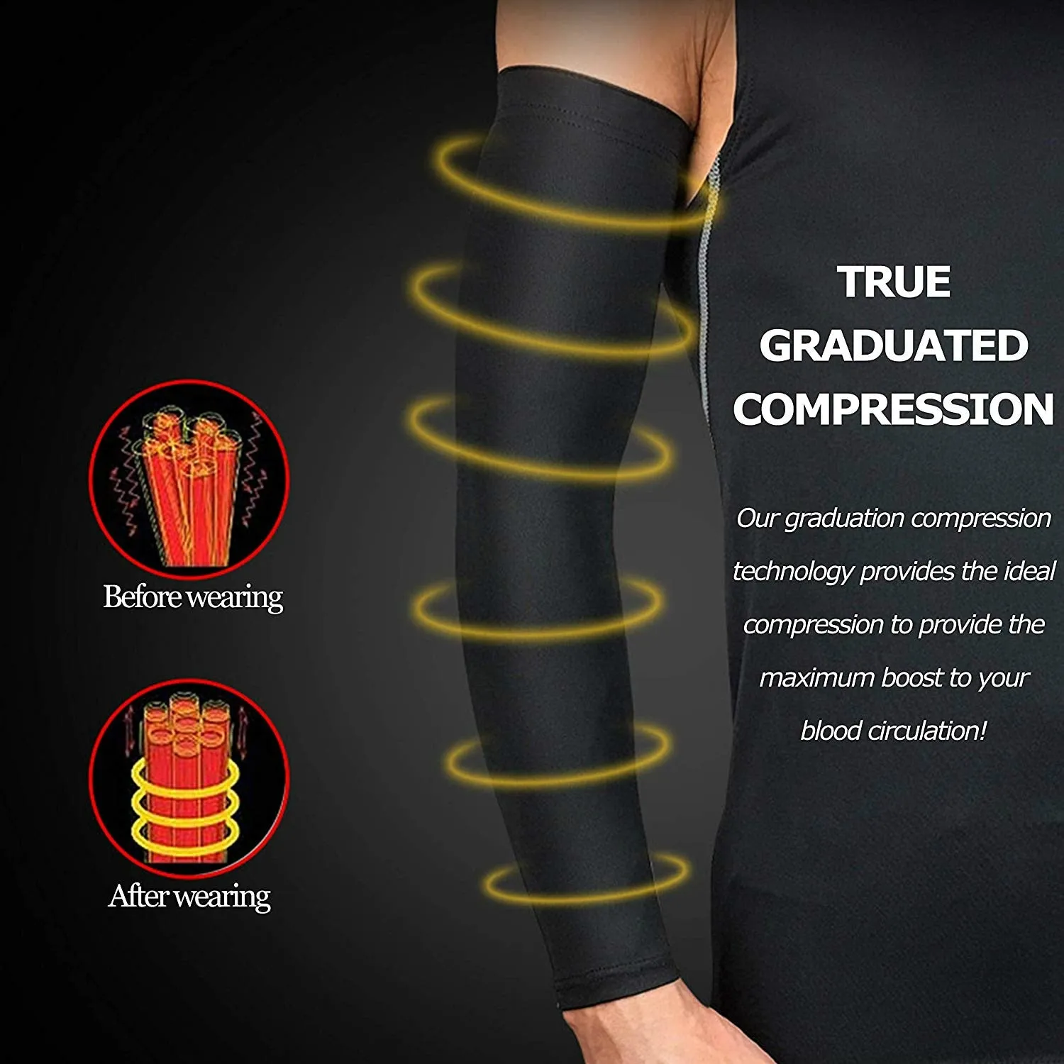 Sports Arm Compression Sleeve Basketball Cycling UV Protection