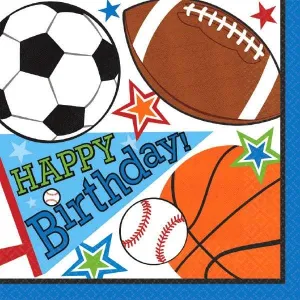 Sports Party Luncheon Napkins 16ct