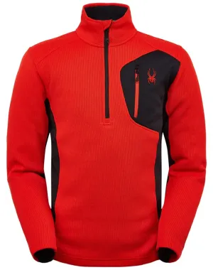 Spyder Mens Clothing Bandit Half Zip Volcano Red