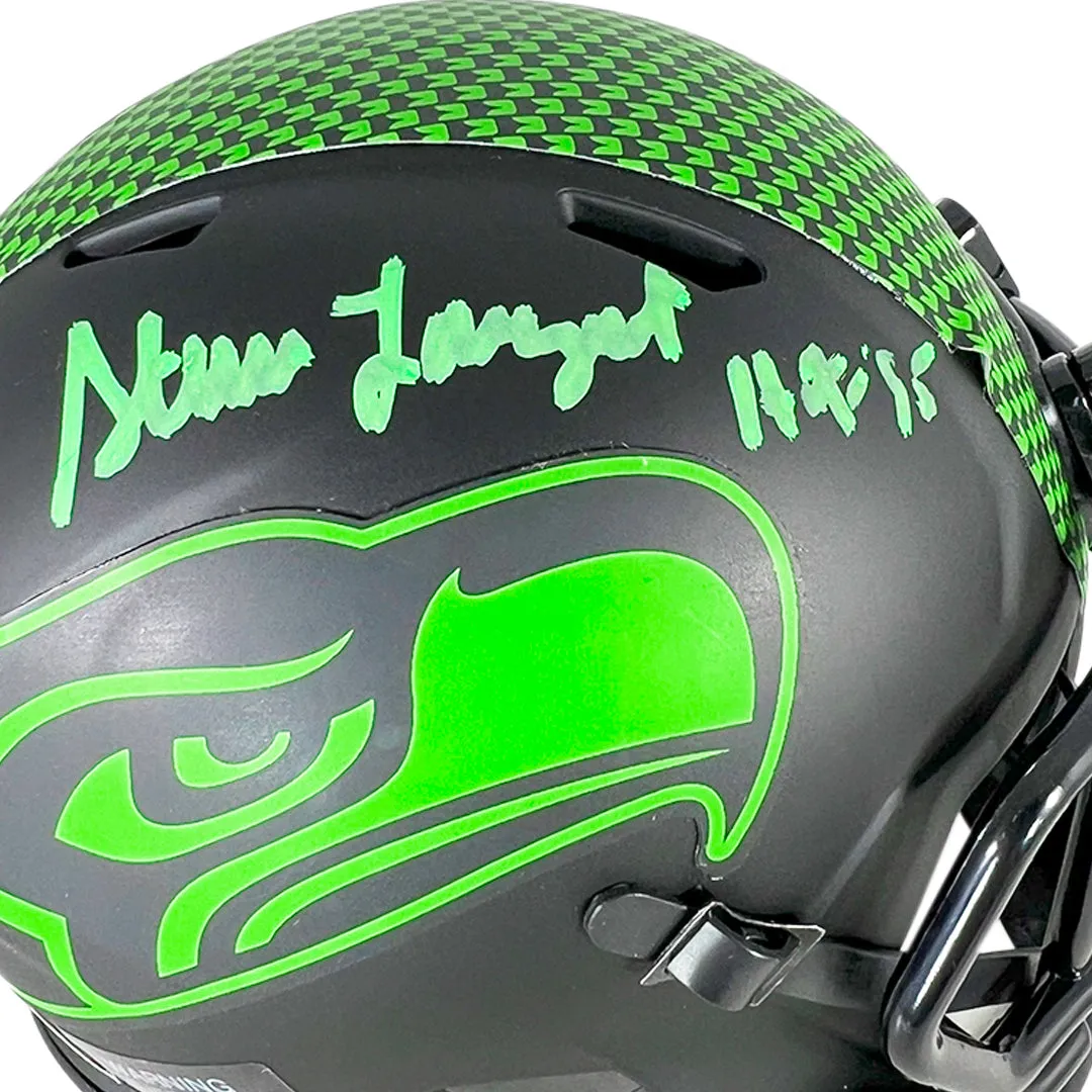 Steve Largent Signed HOF 95 Inscription Seattle Seahawks Eclipse Mini Football Helmet (Beckett)