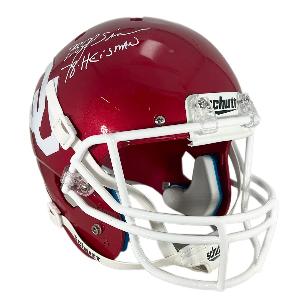 Steve Owens, Billy Sims & Jason White Signed Heisman Inscriptions Oklahoma Sooners Full-Size Schutt Replica Football Helmet (Beckett)