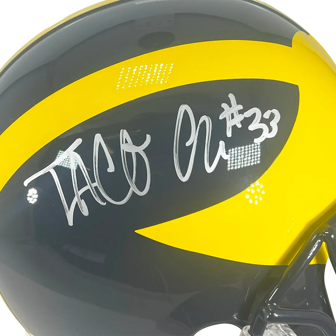 Taco Charlton Signed Michigan Wolverines Full-Size Replica Football Helmet (JSA)