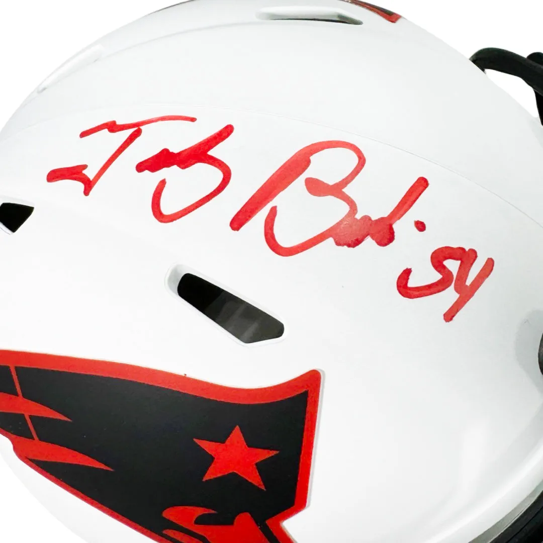 Tedy Bruschi Signed New England Patriots Lunar Eclipse Mini Football Helmet (Beckett)