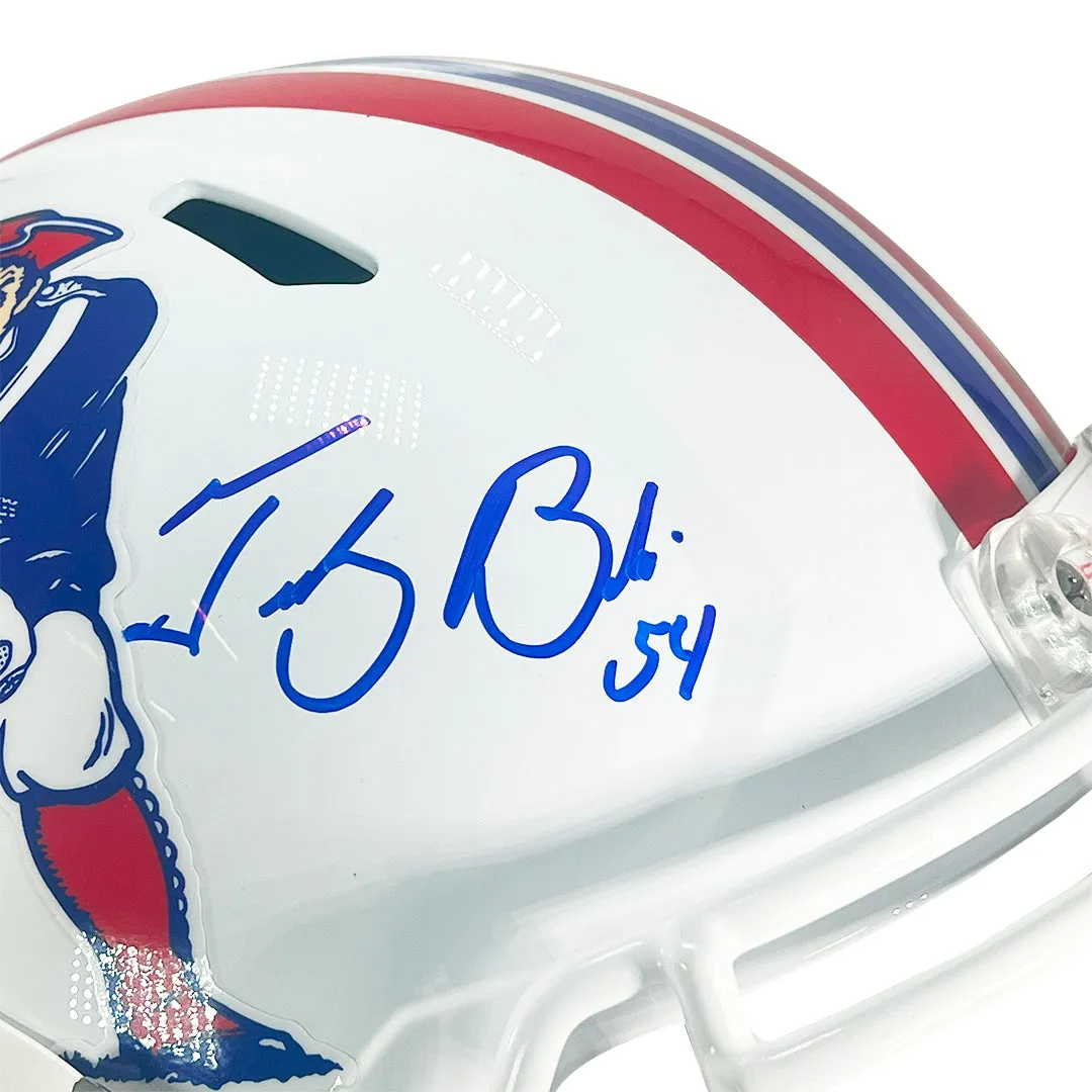 Tedy Bruschi Signed New England Patriots Throwback Speed Full-Size Replica Football Helmet (Beckett)