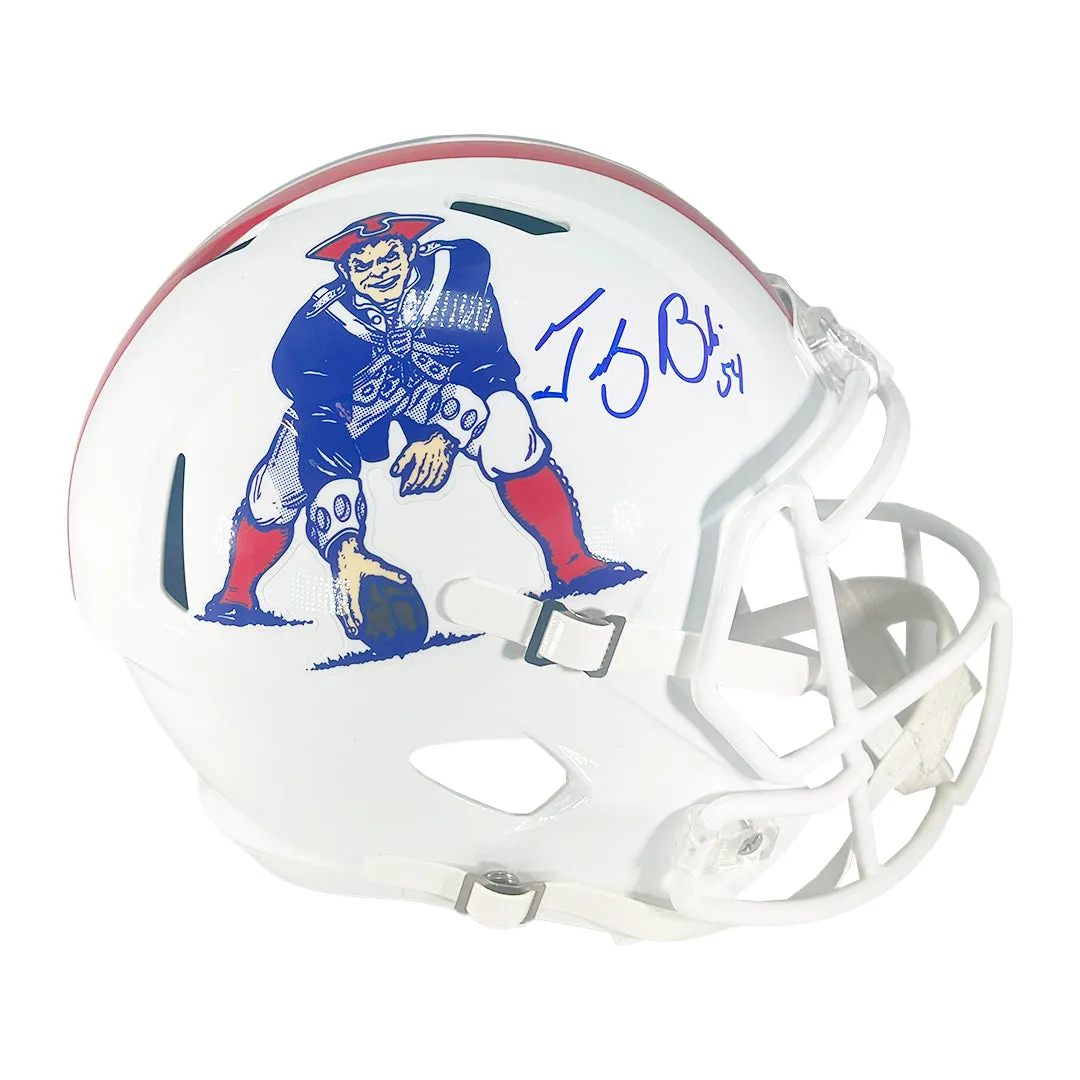 Tedy Bruschi Signed New England Patriots Throwback Speed Full-Size Replica Football Helmet (Beckett)