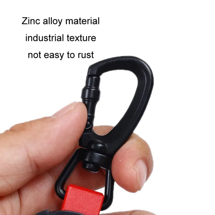 Telescopic High Resilience Steel Wire Rope Metal Anti-theft Buckle(Quick Release Ring Red White)