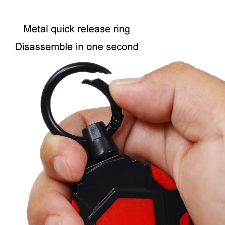 Telescopic High Resilience Steel Wire Rope Metal Anti-theft Buckle(Quick Release Ring Red White)