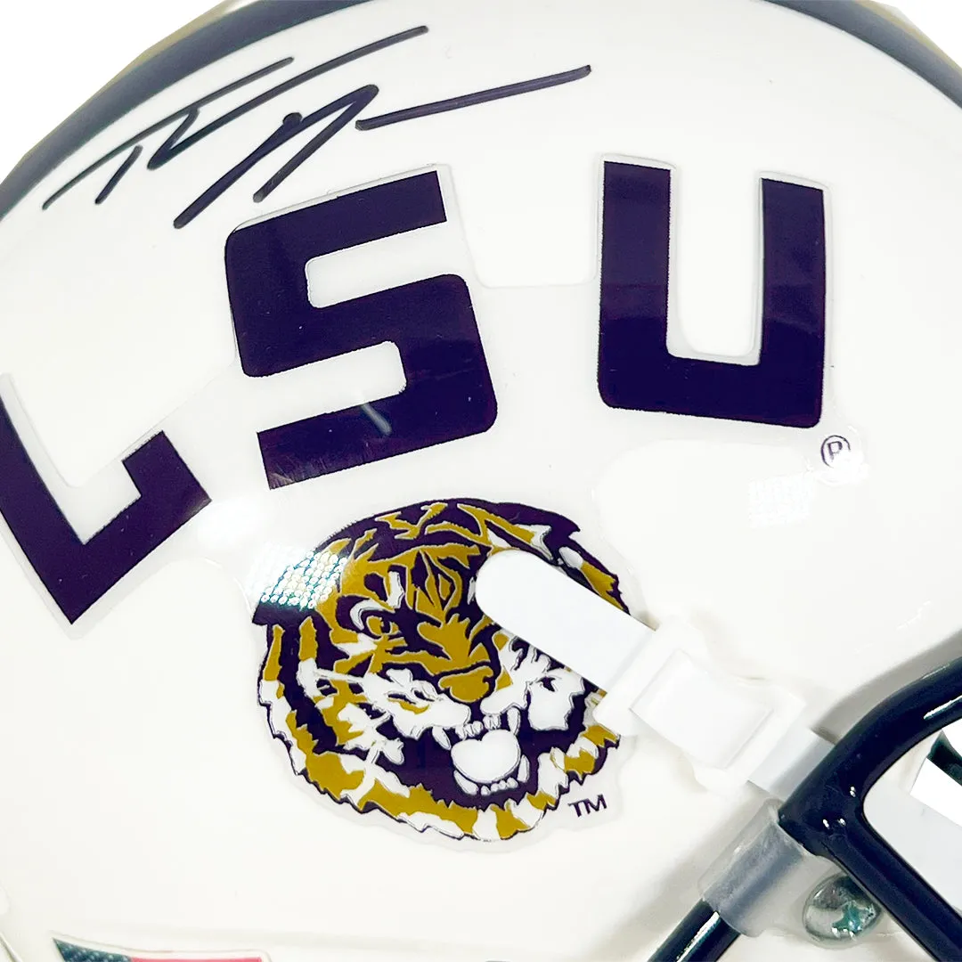 Thaddeus Moss Signed LSU Tigers Mini Schutt Football Helmet (Beckett)