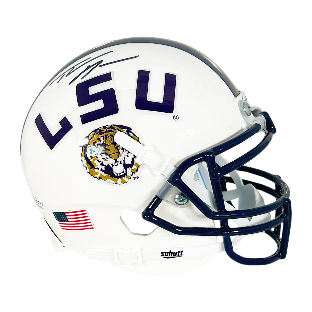 Thaddeus Moss Signed LSU Tigers Mini Schutt Football Helmet (Beckett)