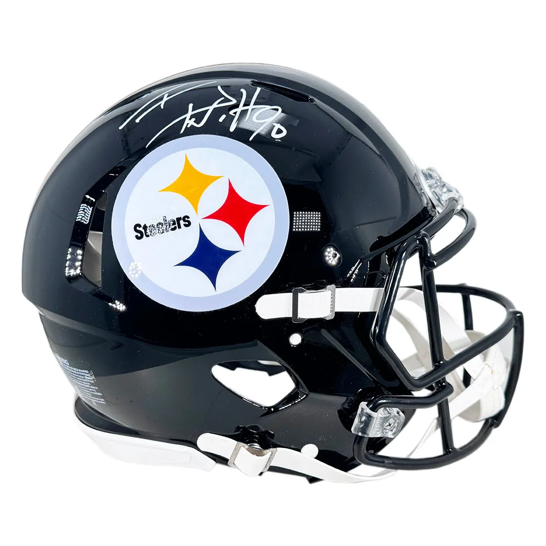 TJ Watt Signed Pittsburgh Steelers Authentic Speed Full-Size Football Helmet (Beckett)