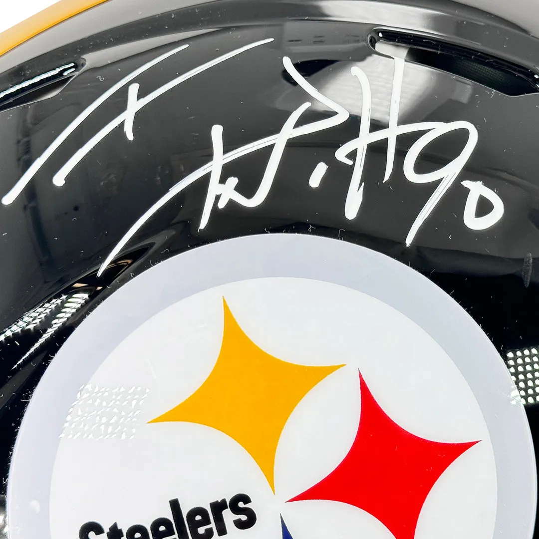 TJ Watt Signed Pittsburgh Steelers Authentic Speed Full-Size Football Helmet (Beckett)