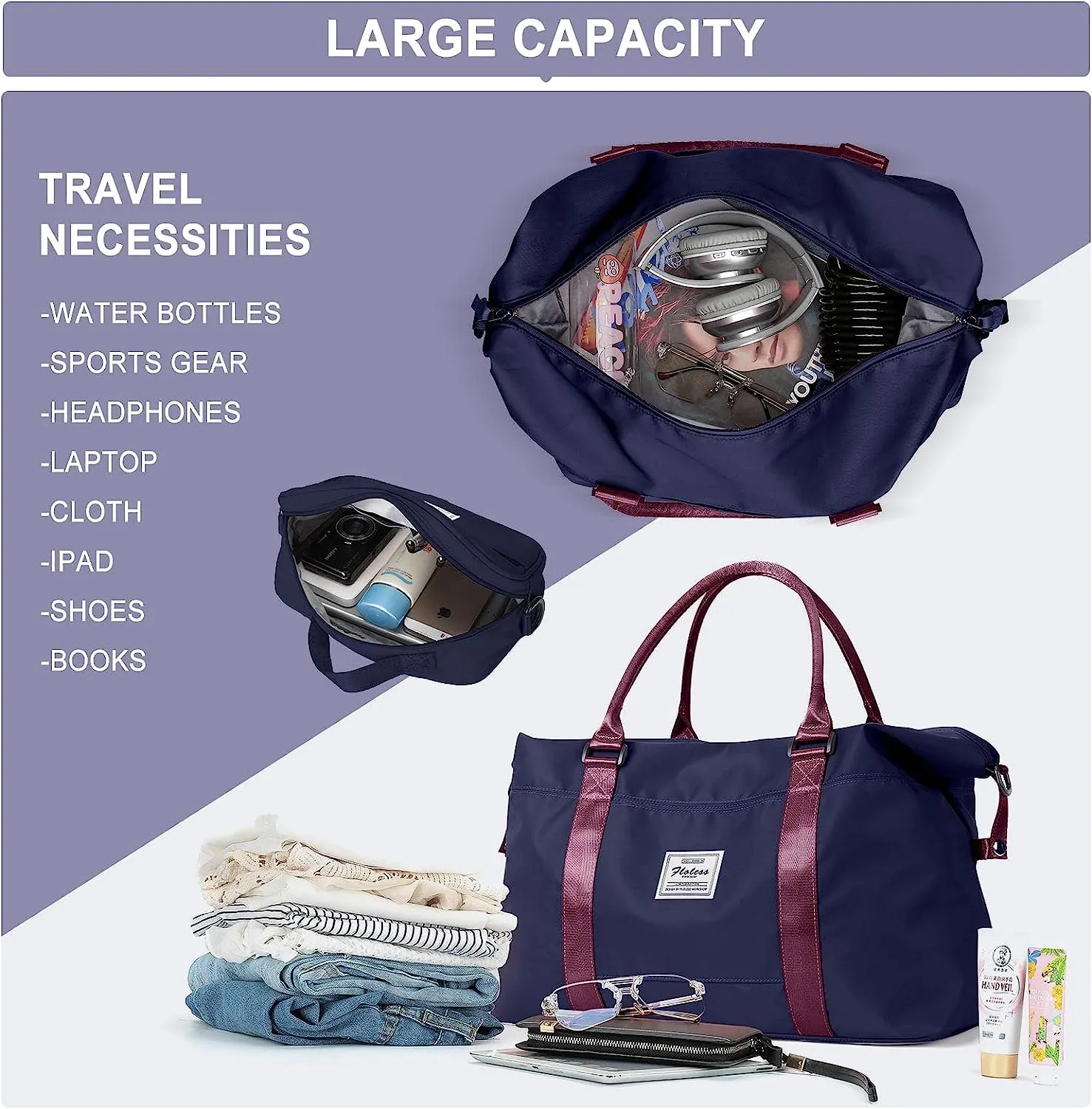 Travel Duffle Bag Men's Sports Tote Gym Bag Shoulder Weekend Travel Bag