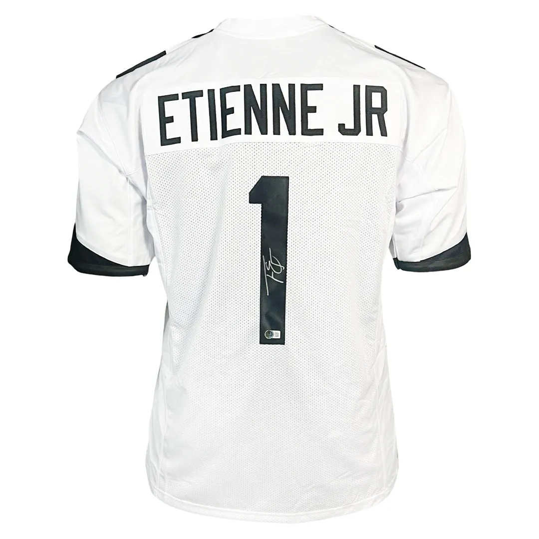 Travis Etienne Signed Jacksonville White Football Jersey (Beckett)