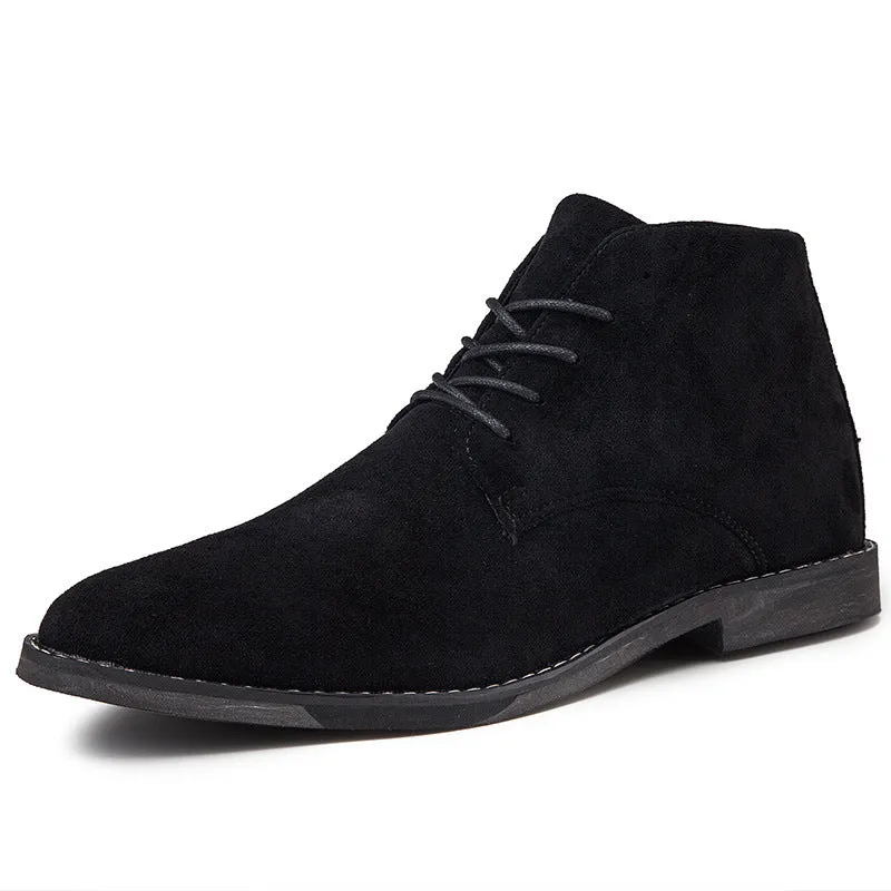 Trendy Men's Boots British Men's Shoes Pointed Toe Leather Boots