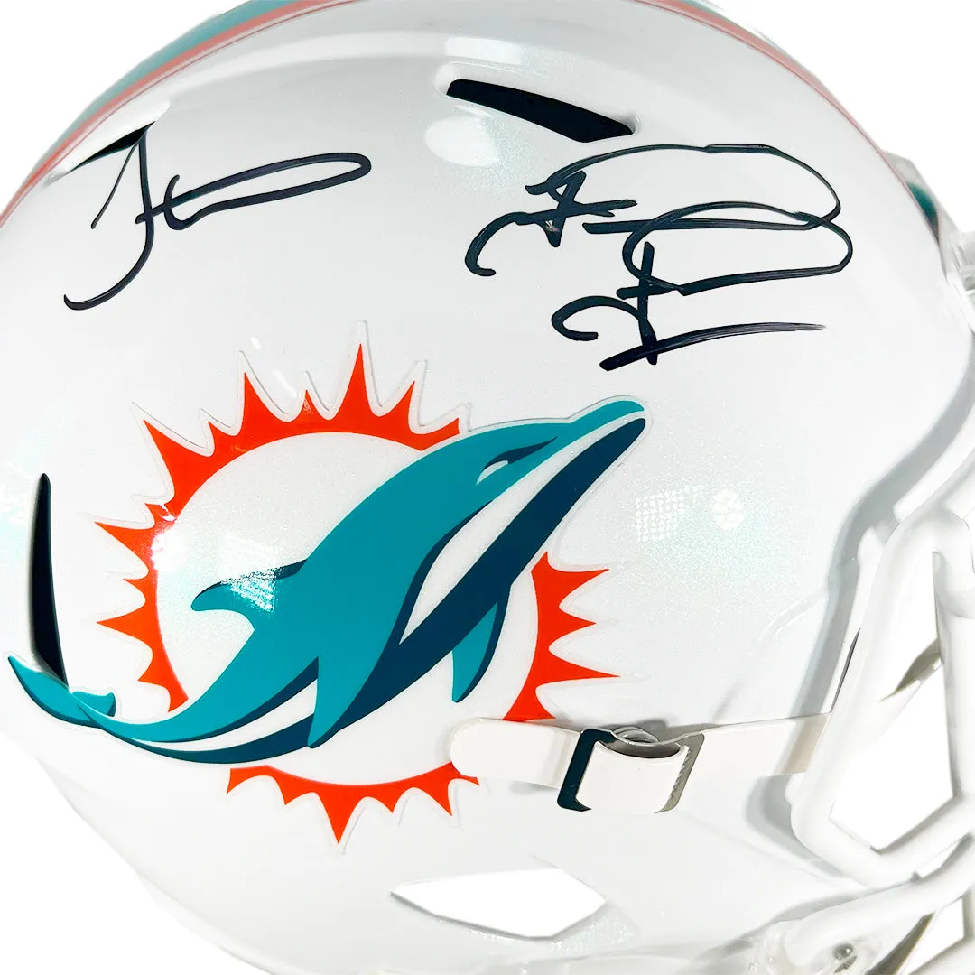 Tua Tagovailoa and Tyreek Hill Signed Miami Dolphins Speed Full-Size Replica Football Helmet (Fanatics/Beckett)