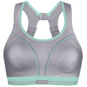 Ultimate Run Grey Aloe Sports Bra - Shock Absorber