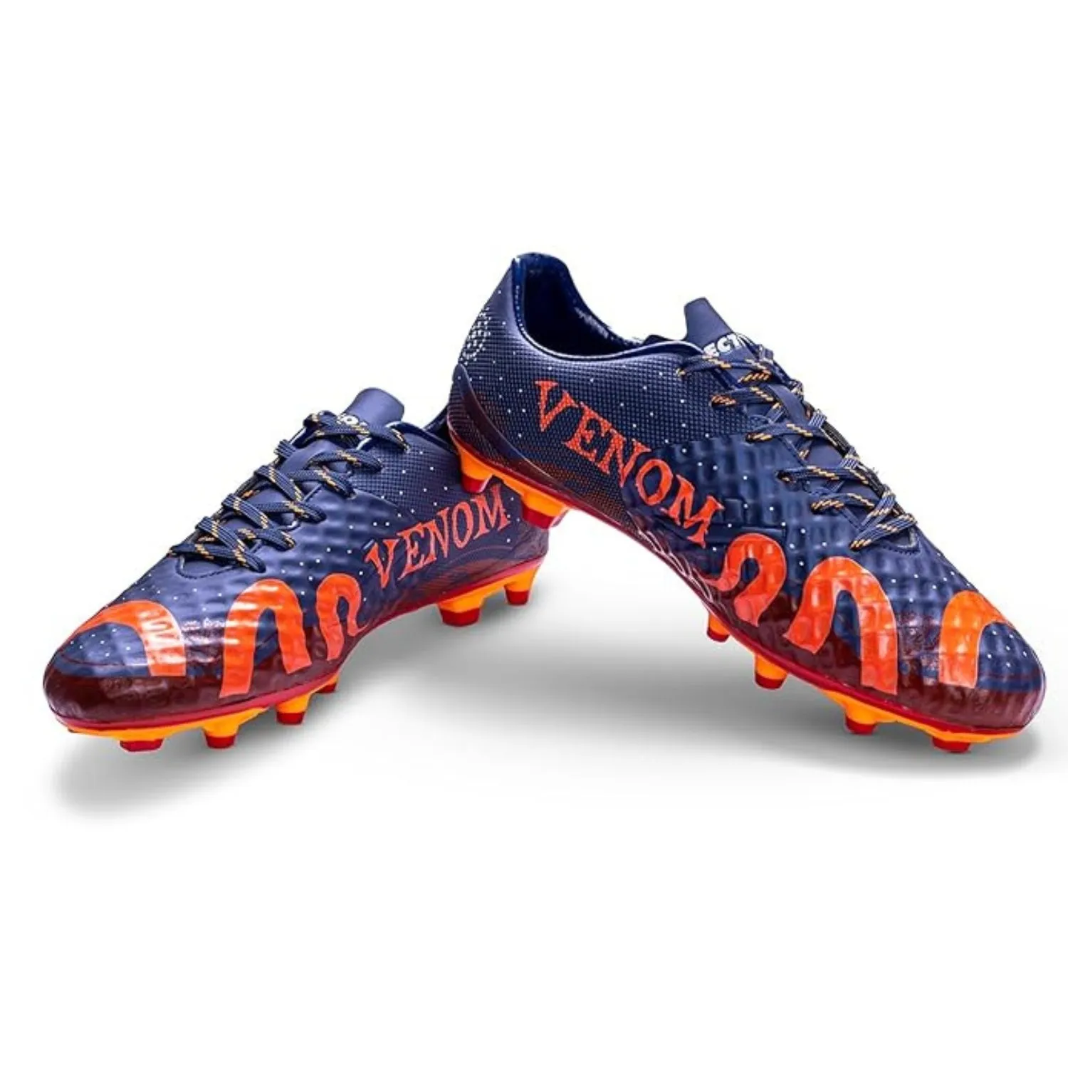 Vector X Venom Football Studs/Shoe, Navy/Maroon/Orange