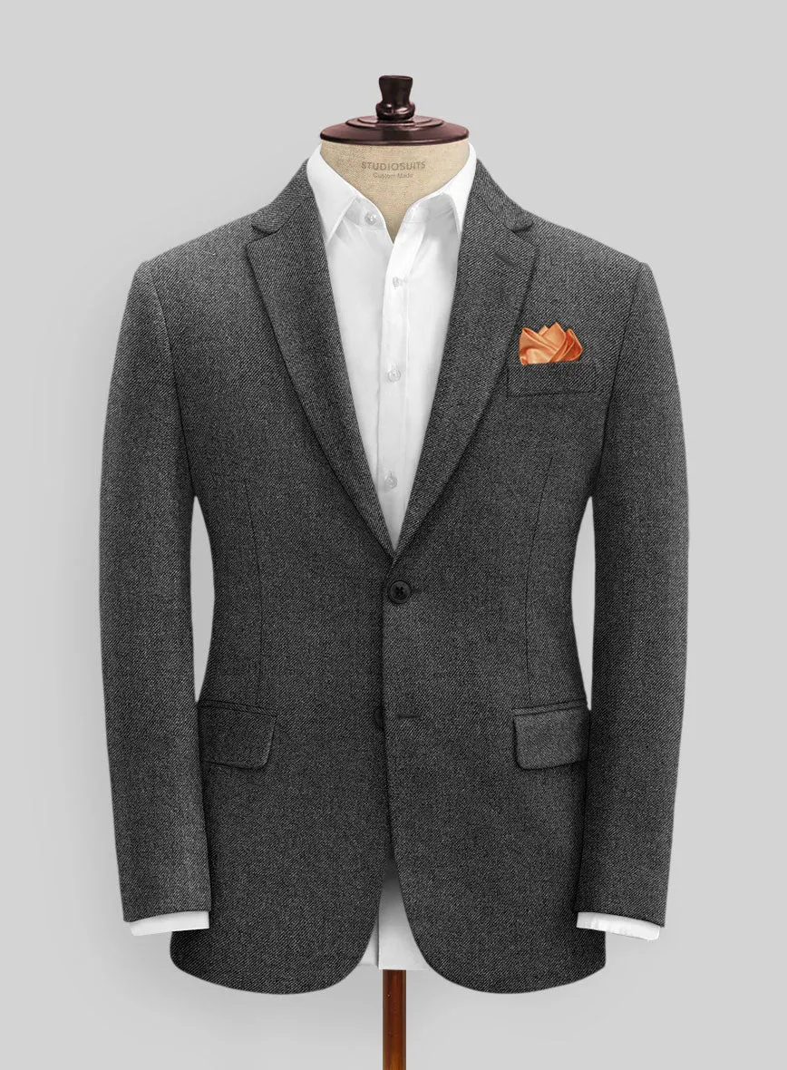 Vintage Dark Gray Weave Tweed Suit