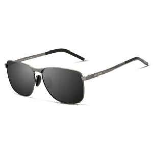 Vintage Square Sunglasses Male UV400 Polarized Lens Sun Glasses(Gray)