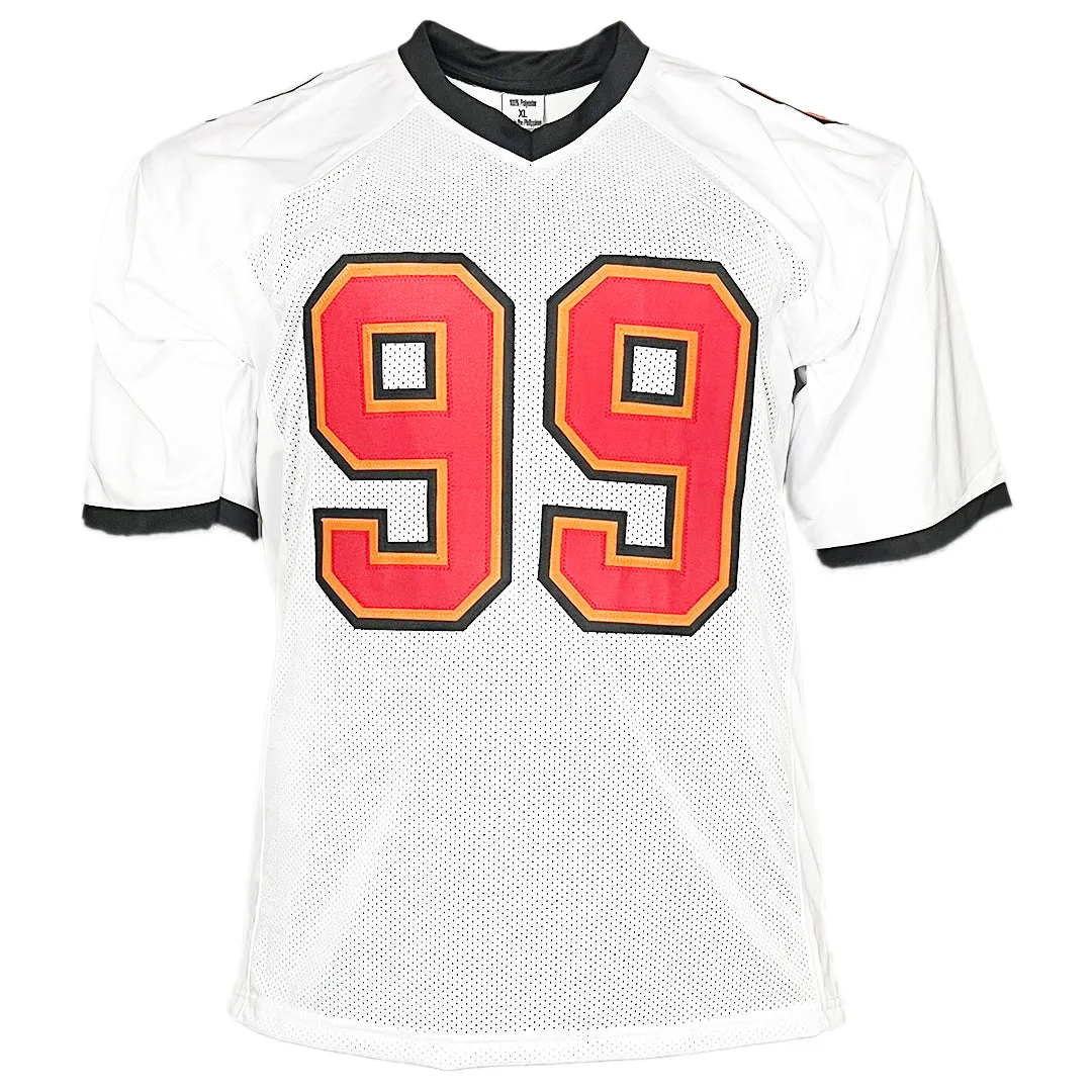 Warren Sapp Signed HOF 13 Inscription Tampa Bay White Football Jersey (BECKETT )