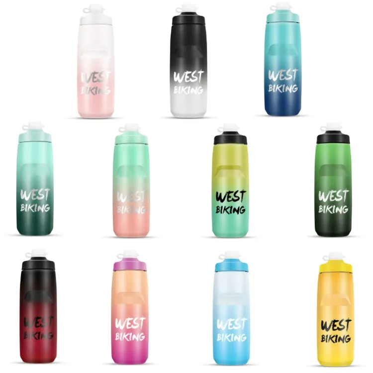 WEST BIKING 750ML Bicycle Water Bottle Portable Outdoor Cycling Water Cup, Color: Dark Green Gradient