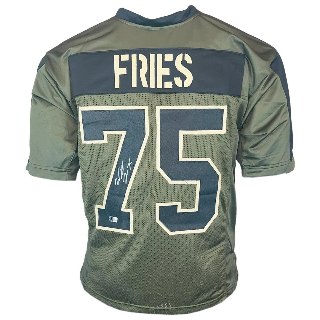 Will Fries Signed Indianapolis Green Salute to Service Football Jersey (Beckett)