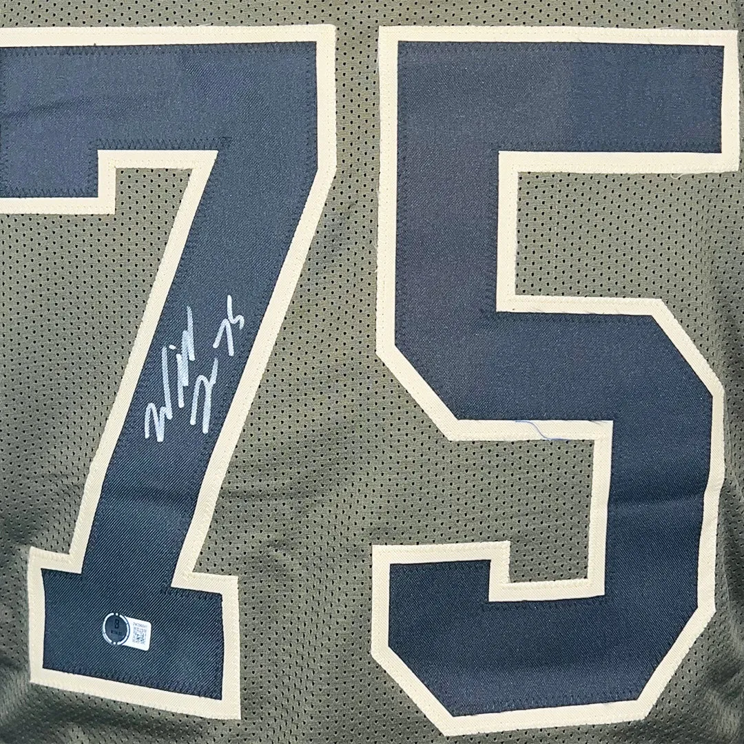 Will Fries Signed Indianapolis Green Salute to Service Football Jersey (Beckett)