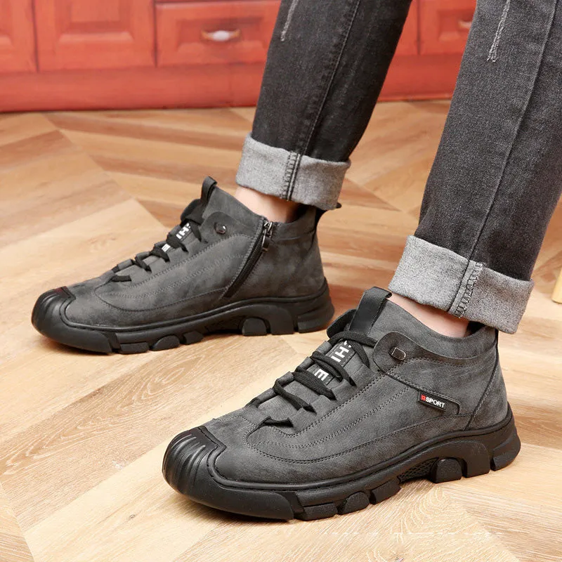 🎁[Winter Gift] Men's Faux Wool Lining Leather Sneaker