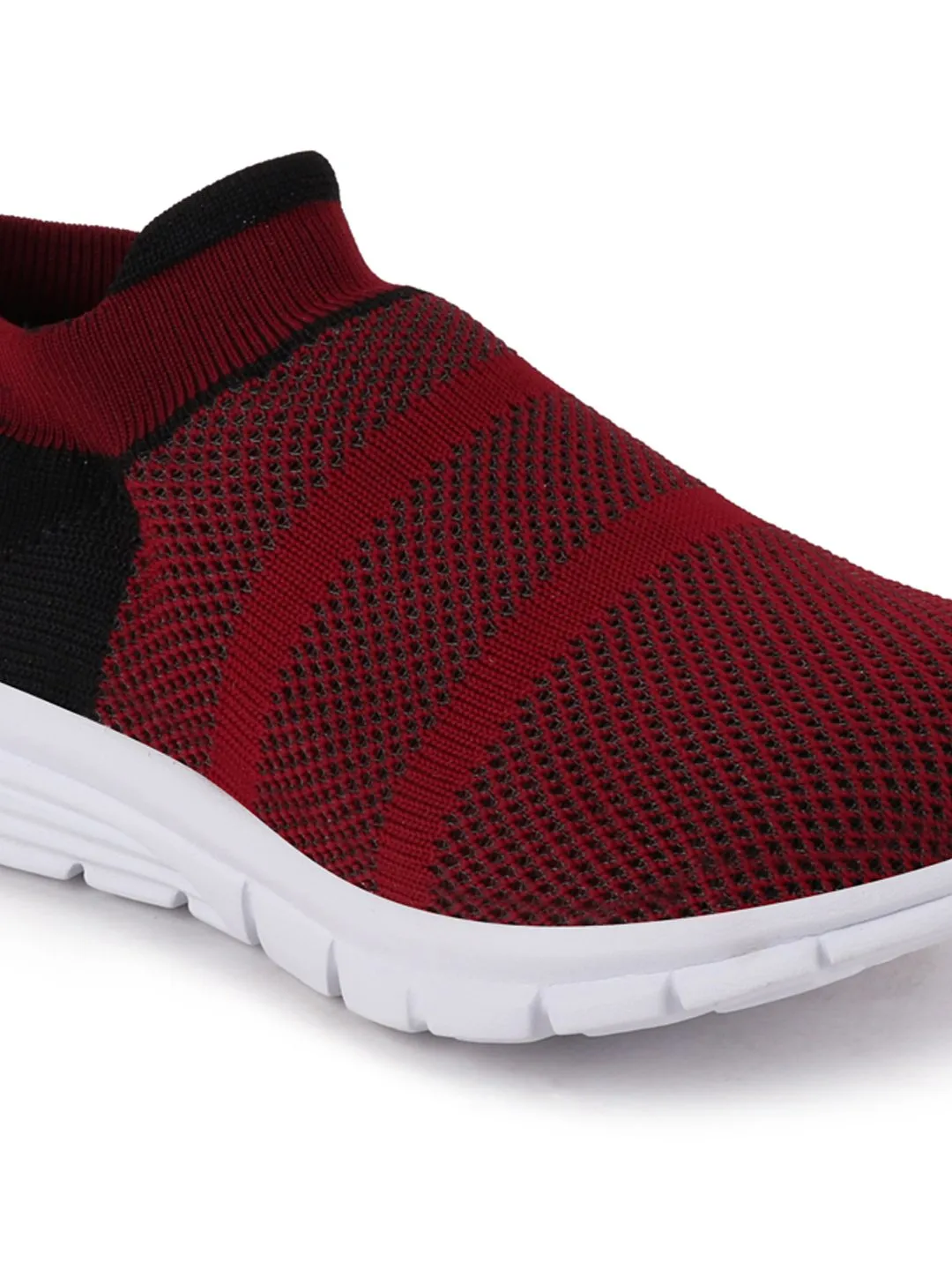 Women Maroon Sports Slip-On Outdoor Walking Shoes