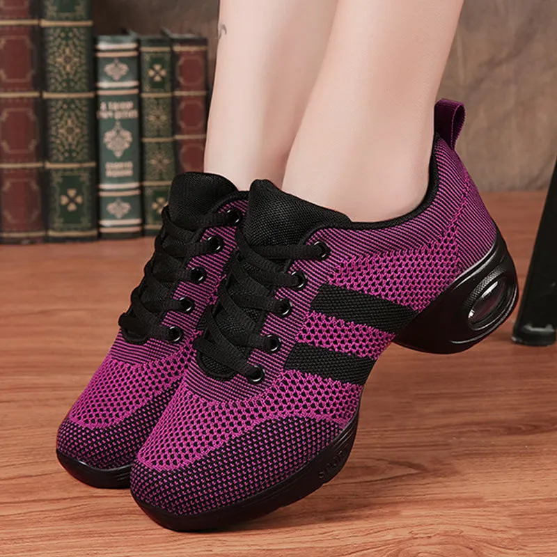 Women's Lace-up Dance Sneakers Party Training Performance Professional Dance Shoes Modern Jazz Dance